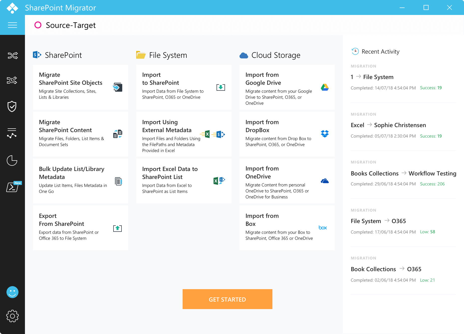screenshot of SharePoint Migration Tool